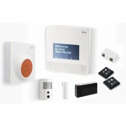 Kit De Centralisation Du Système D'alarme 7000 Touch Prevention NICE - Centrale Sans Fil + 2 émetteurs + 1 Sirène Ext. + 1 Détecteur Infrarouges + 1 Détecteur D'ouverture + 1 Module Plug-in + 1 Batterie 6V - MN7000KITPREVENTION