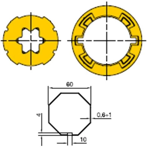 NICE KIT Adaptateur Pour Rouleau Octogonal Des Moteurs Des Volets Roulants De 60 515.06000 2 NICE KIT Adaptateur Pour Rouleau Octogonal Des Moteurs Des Volets Roulants De 60 515.06000 – Image 2
