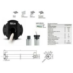 Moteur Era Star MT Ø45mm,filaire 8Nm 17Rpm,max,fin Course électronique NICE - ESTARMT817.