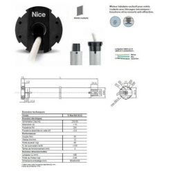 Moteur Era Mat MAØ45mm,récepteur Int.50Nm 12Rpm,max 95kg,fin Course électr. NICE - EMATMA5012.