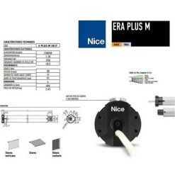 Moteur ERA Plus M Ø 45 Mm, 30Nm, Radio, Bouton De Fin De Course, TTBus NICE - EPLUSM3017.