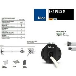 Moteur ERA Plus M Ø 45 Mm, 8Nm, Radio, Bouton De Fin De Course, TTBusNICE - EPLUSM817.