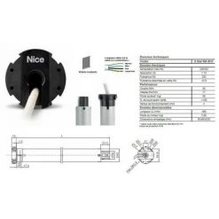 Moteur Era Star M Ø45mm,filaire 30Nm 17Rpm,max 56kg,fin Course électronique NICE - ESTARMA3017.