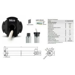 Moteur Era Star M Ø45mm,filaire 40Nm 12Rpm,max 75kg,fin Course électronique NICE - ESTARMA4012.