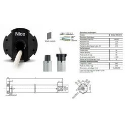 Moteur Era Star M Ø45mm,filaire 50Nm 12Rpm,max 95kg,fin Course électronique NICE - ESTARMA5012.
