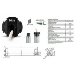 Moteur Era Star M Ø45mm,filaire 8Nm 17Rpm, Max 15kg,fin Course électronique NICE - ESTARMA817.