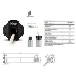 Moteur Era Star MP Ø45mm,filaire 8Nm 17Rpm,max 15kg,fin Course électronique NICE - ESTARMP817.