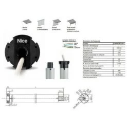 Moteur Era Star MT Ø45mm,filaire 30Nm 17Rpm,max,fin Course électronique NICE - ESTARMT3017.